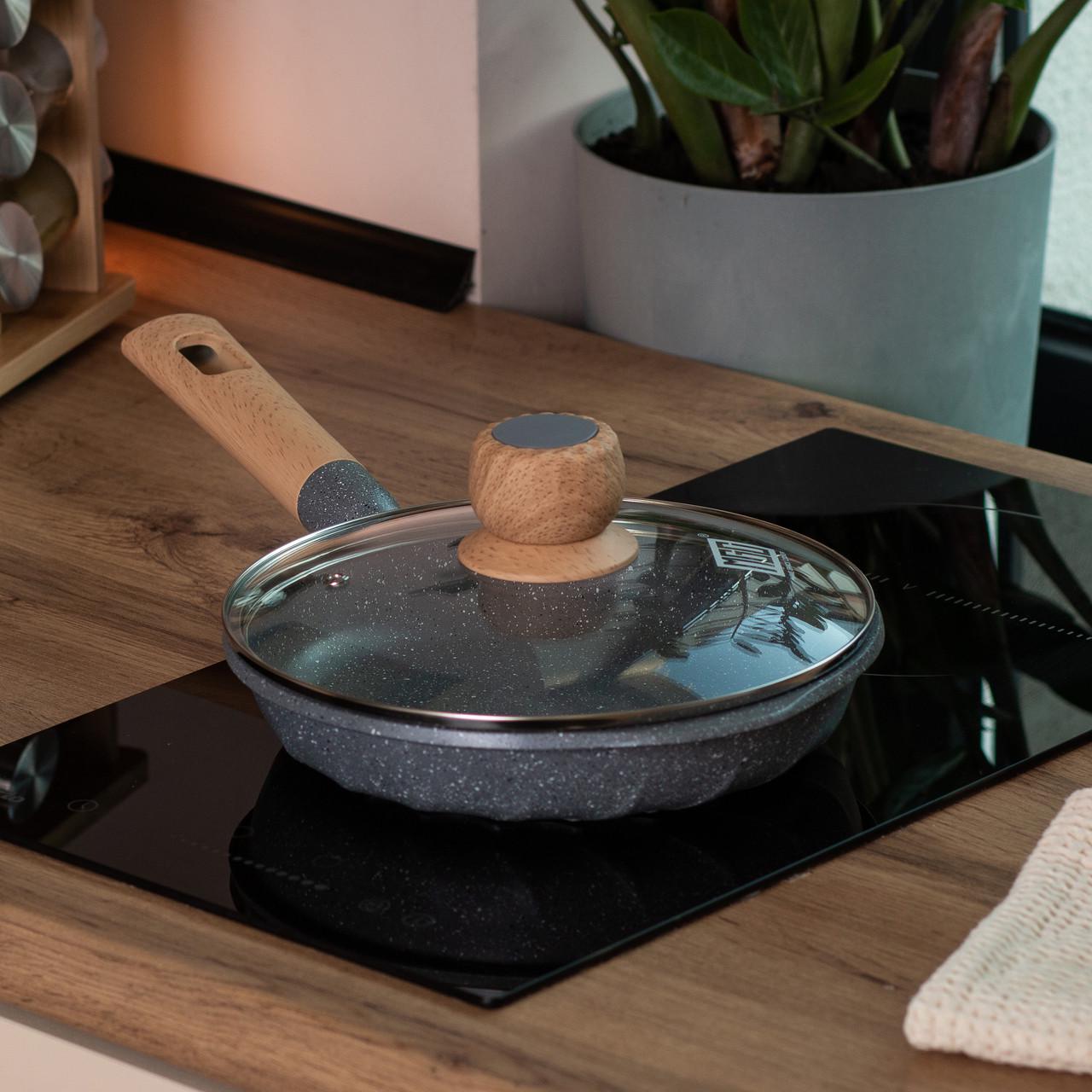 Сковорода алюминиевая MGC с мраморным антипригарным покрытием 1,4 л 22 см Серый (HP-4-422G)