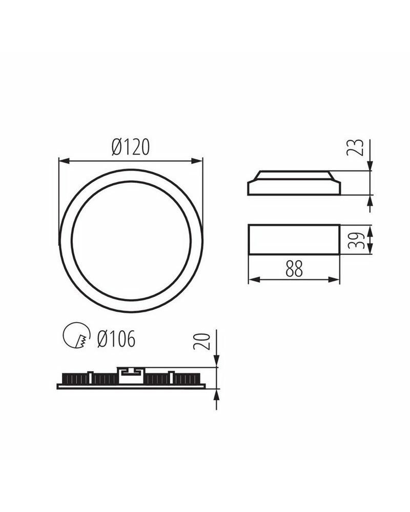 Точковий світильник Kanlux 33562 Rounda LED 1x6 W 3000K 270 Lm IP44 (33562-kanlux) - фото 3