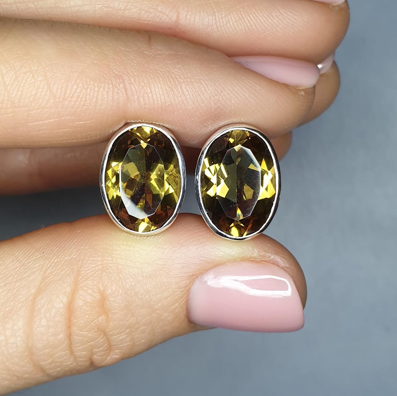 Серьги серебряные с султанитом 5,97 г (1386183920)