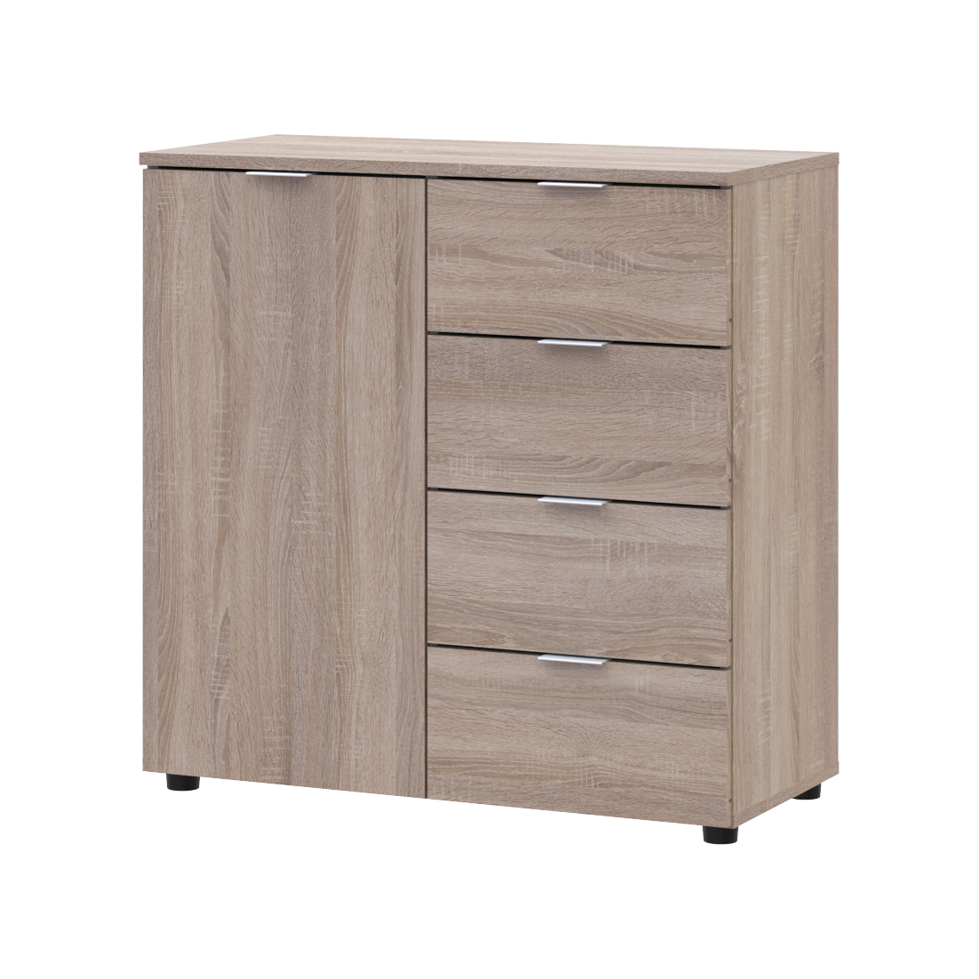 Комод Doros Рон 1 1 фасад 4 ящика 80х38х81 см Дуб сонома (41516294) Комод Doros Рон 1 1 фасад 4 ящика 80х38х81 см Дуб сонома (41516294)