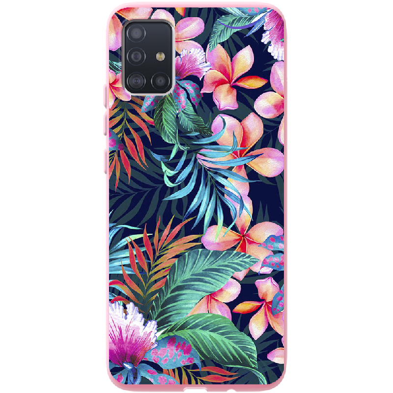 Чехол Boxface Samsung A515 Galaxy A51 flowers in the tropics Розовый силикон (38808-up1971-41817)