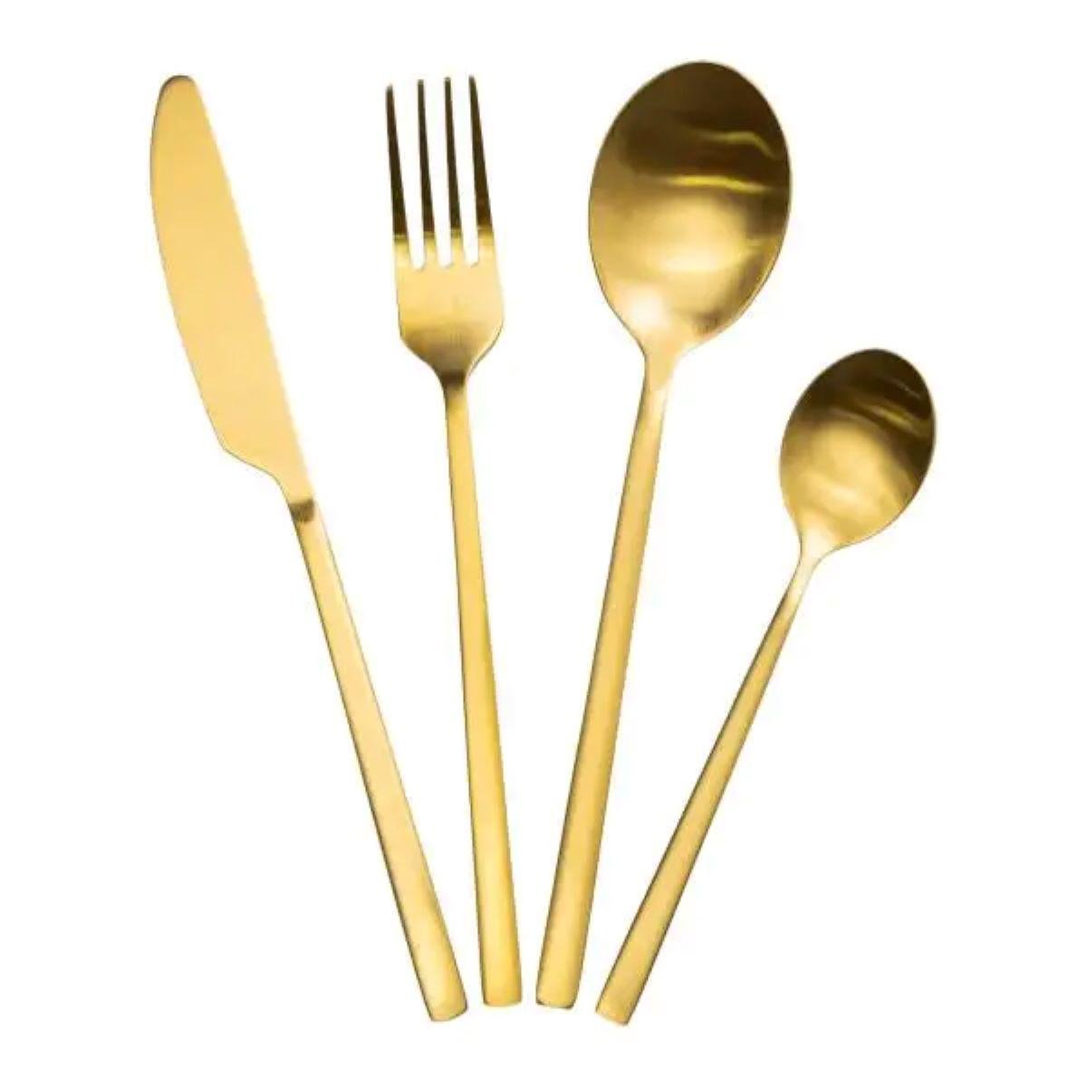 Набір столових приборів на 6 персон 24 пр. Золотистий - фото 3 Набір столових приборів на 6 персон 24 пр. Золотистий - фото 3