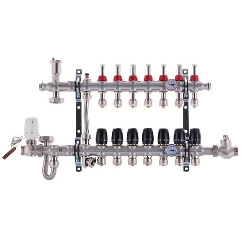 Коллектор KOER KR.S1011-7 1"х7 SUS304 c евроконусами 3/4-16 (KR2930)