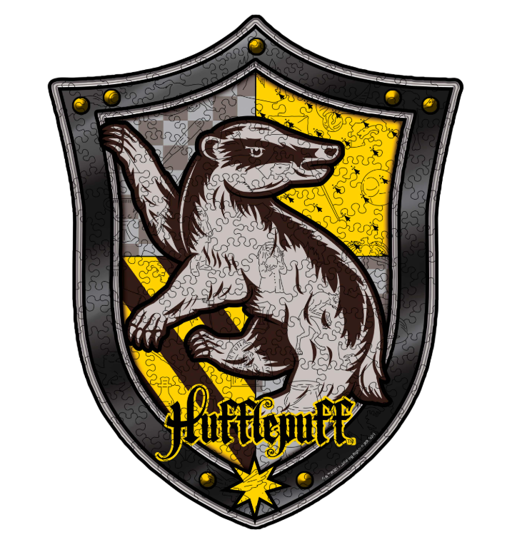 Пазл деревянный фигурный Woods Story Гарри Поттер Герб Гафелпаф XL (wshuff002)