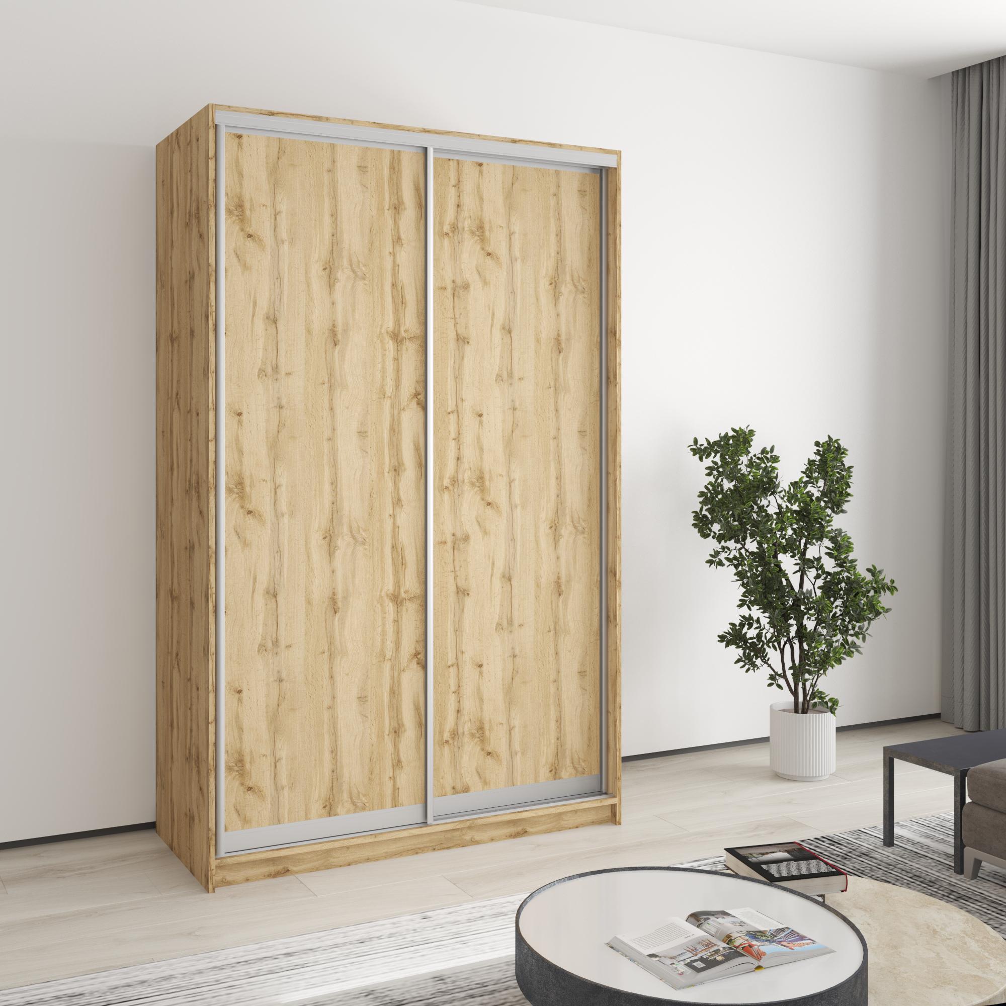 Шкаф-купе двухдверный MebelStar Стандарт AL 2 ДСП 130x45x210 см Дуб тахо (MBS-3444)