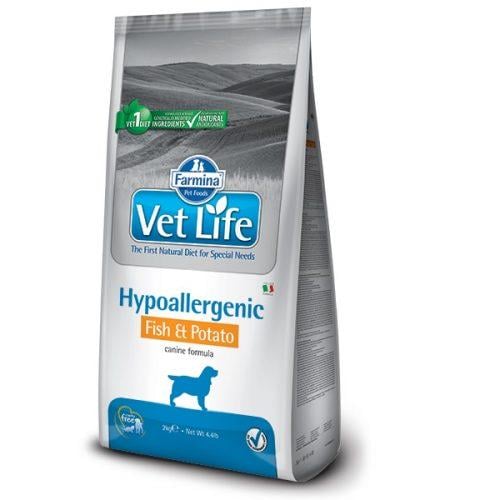 Корм сухий Farmina Vet Life Natural Diet Dog Hypoallergenic Fish&Potato для зменшення харчової алергії або непереносимості інгредієнтів та поживних речовин у собак 2 кг (25265)