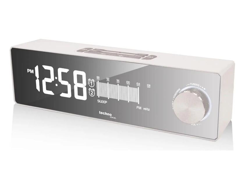 Годинник настільний з радіо Technoline WT483 White/Silver (DAS302714)