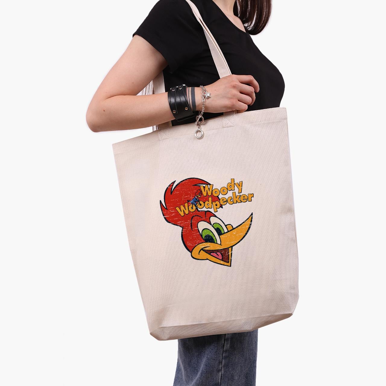 Еко сумка шоппер Woody Woodpecker 41x39x8 см Бежевий (9227-2871-WTD)