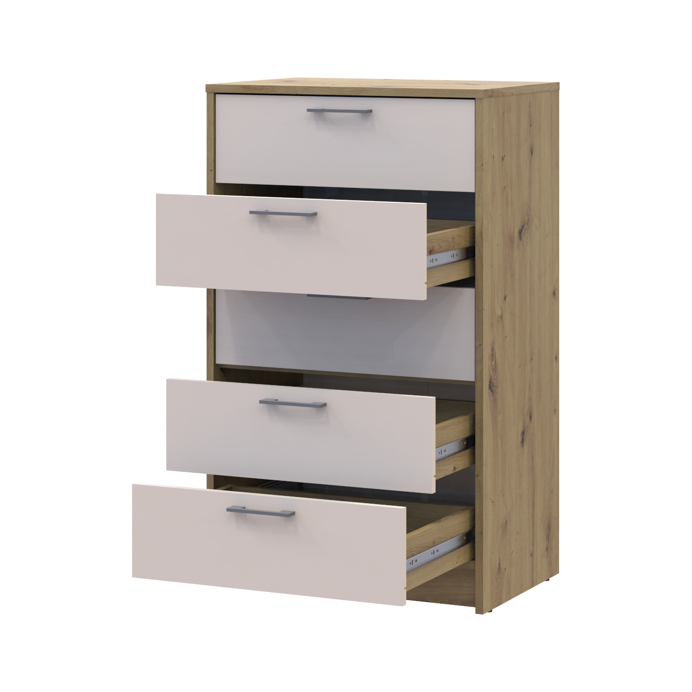 Комод Doros Ронди 5 ящиков 60х40х100 см Дуб Артизан/Кашемир (41516189) - фото 2 Комод Doros Ронди 5 ящиков 60х40х100 см Дуб Артизан/Кашемир (41516189) - фото 2