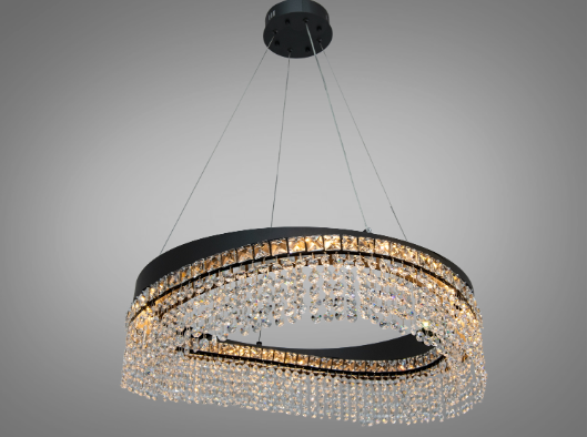 Люстра светодиодная подвесная Diasha 68 Вт Черный (P7027/D600BK)