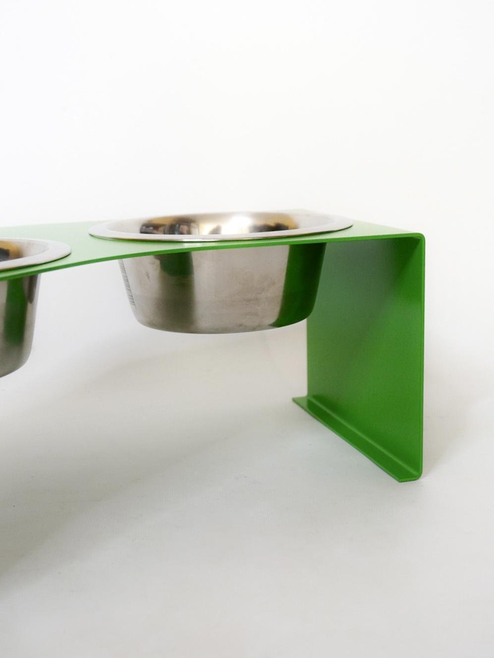 Кормушка Pet table для кішок на 2 миски метал 80 мм 0,45 л Зелений (1024579к) - фото 2