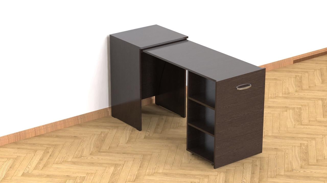 Стіл-тумба трансформер Смарт 1/2 Ferrum-decor ДСП 16 мм 750x1450x600 мм Венге Магія (FRD-106164)