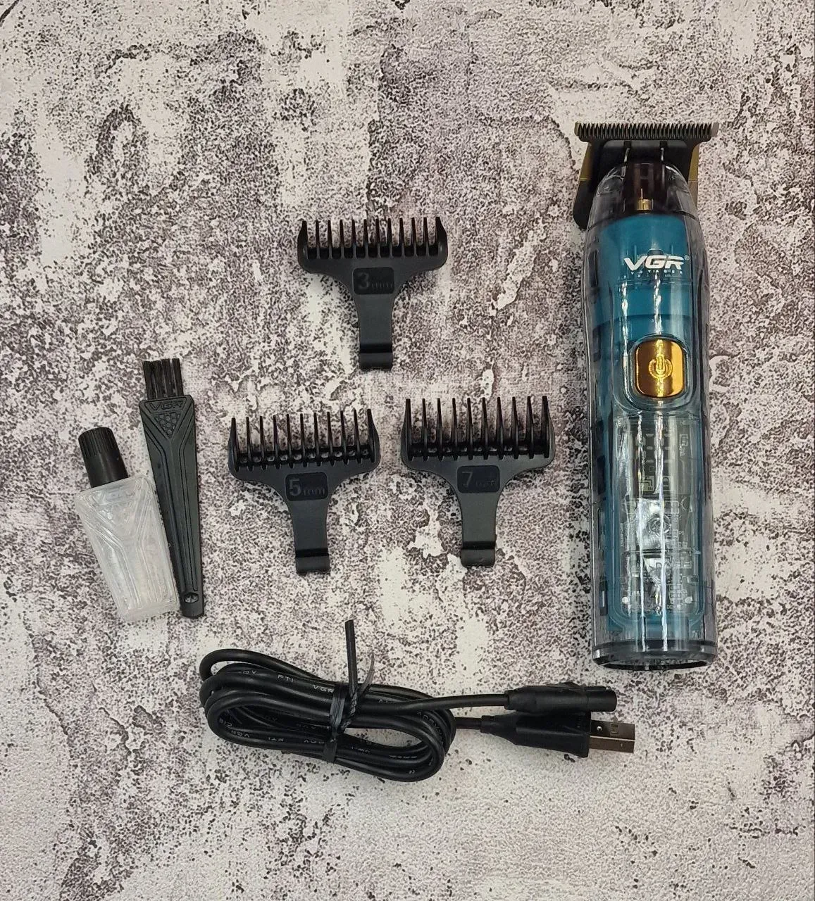 Тример для бороди й волосся акумуляторний VGR V-961 з Т-ножем LED-дисплеєм та 4 насадками (ML-05043) - фото 2 Тример для бороди й волосся акумуляторний VGR V-961 з Т-ножем LED-дисплеєм та 4 насадками (ML-05043) - фото 2