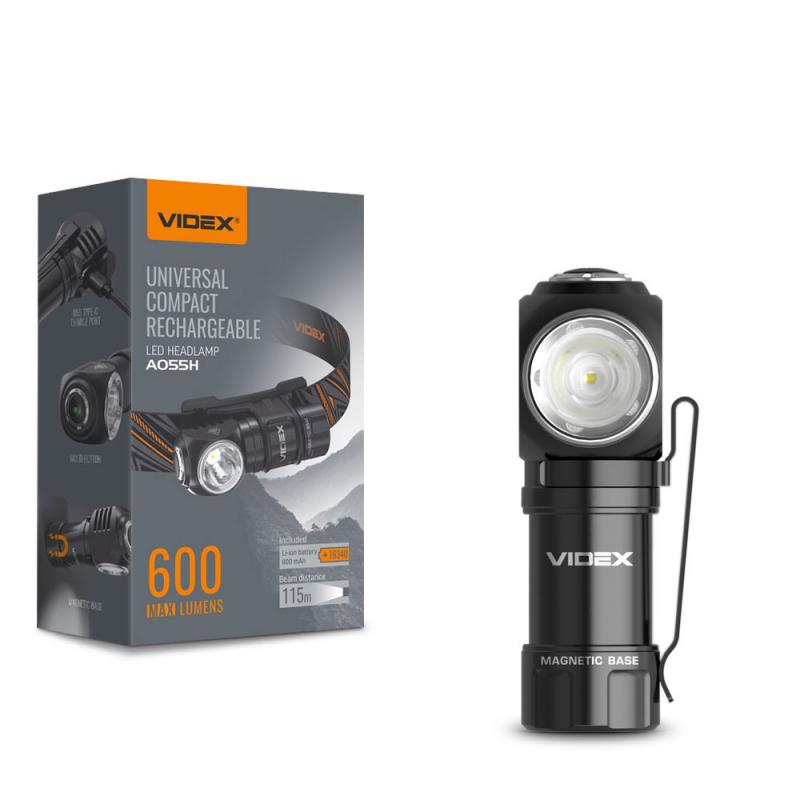 Фонарик портативный многоцелевой Videx VLF-A055H 600Lm 5700K (26568)