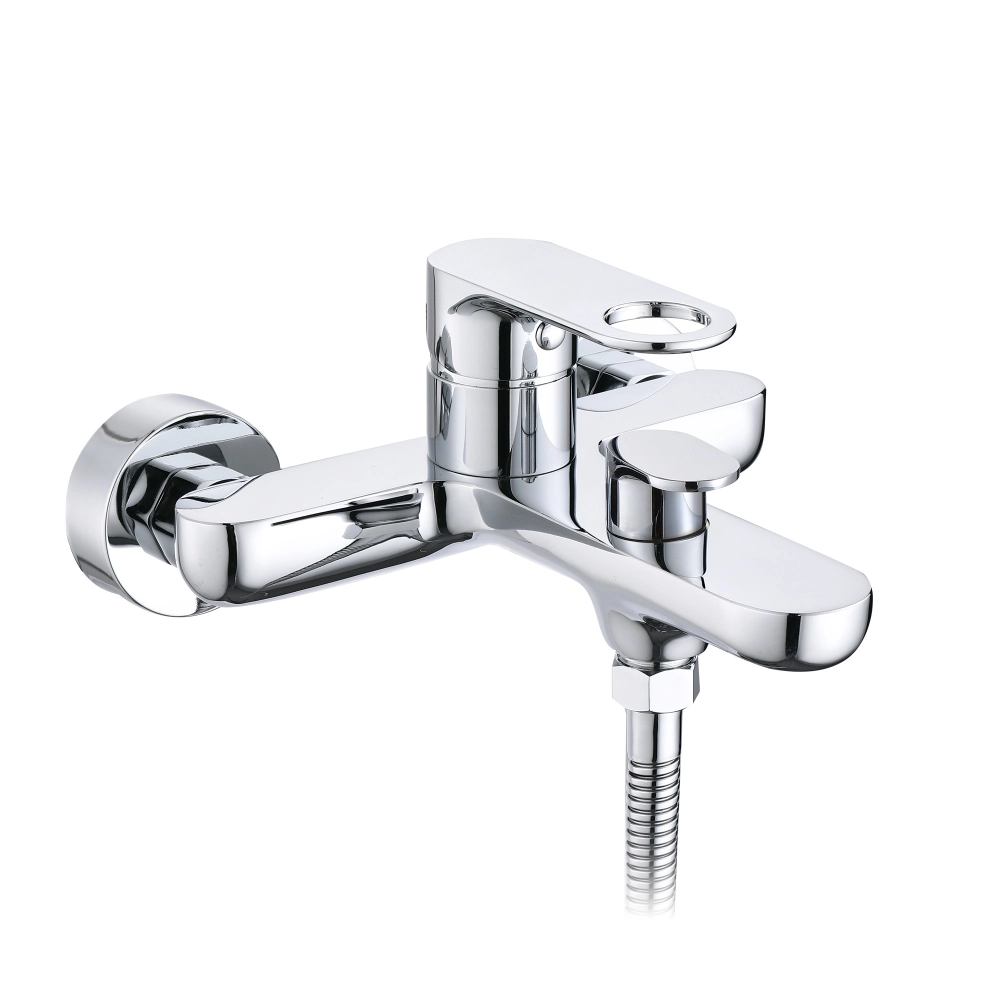 Смеситель для ванны Qtap Jay QTJAY259CRM45541 настенный с душевым гарнитуром (00051665)