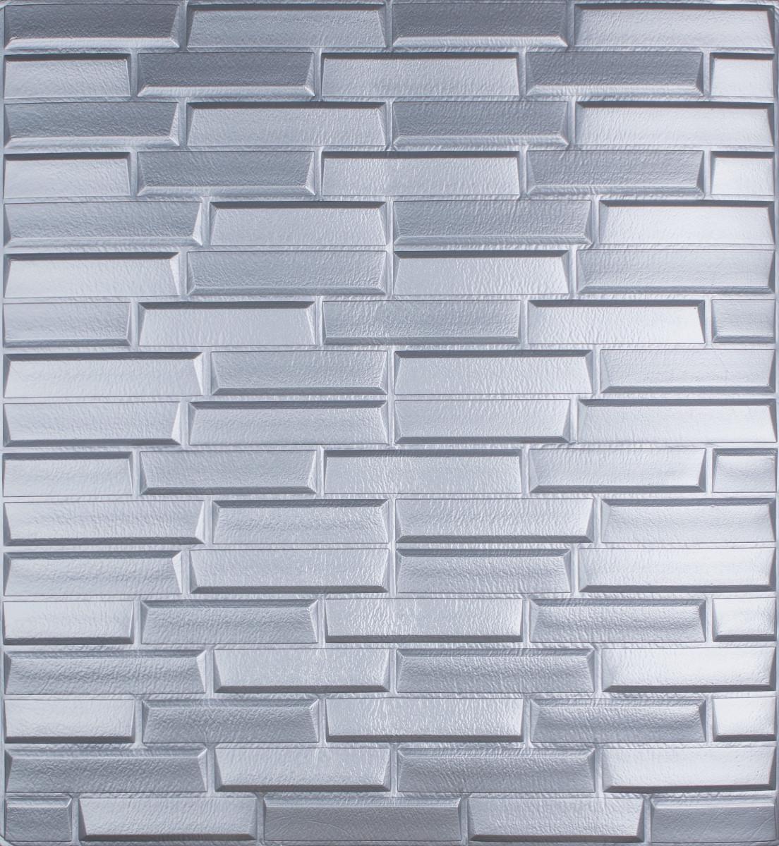 3D панель самоклеящаяся декоративная Sticker Wall кладка 700х770х8 мм Серый