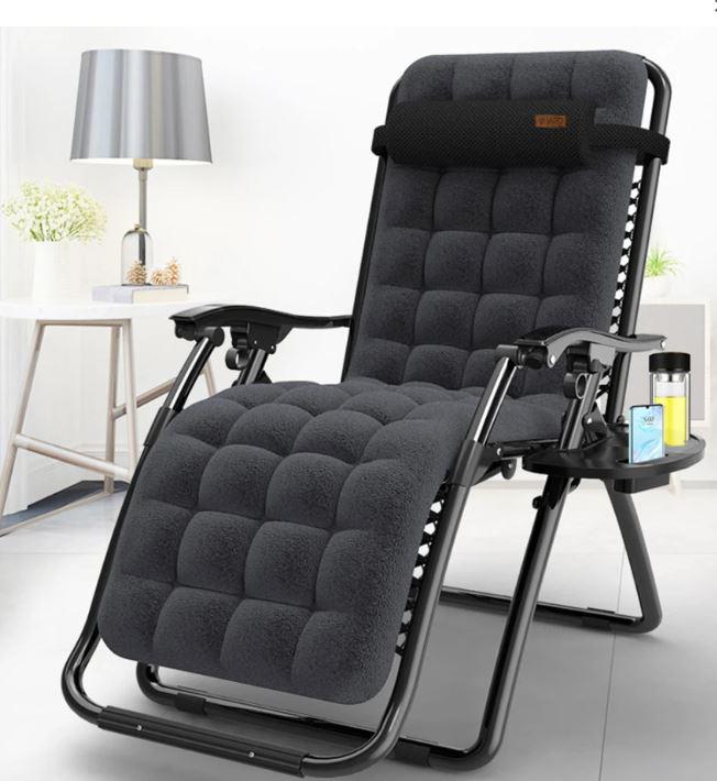 Шезлонг WCG R-03 Zero Gravity с матрасом Черный (R-03) - фото 2