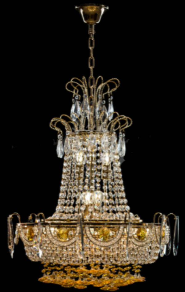 Хрустальная люстра L5216/600х650/8/4/3 FGD Белый/Золото/Желтый (AN000456)