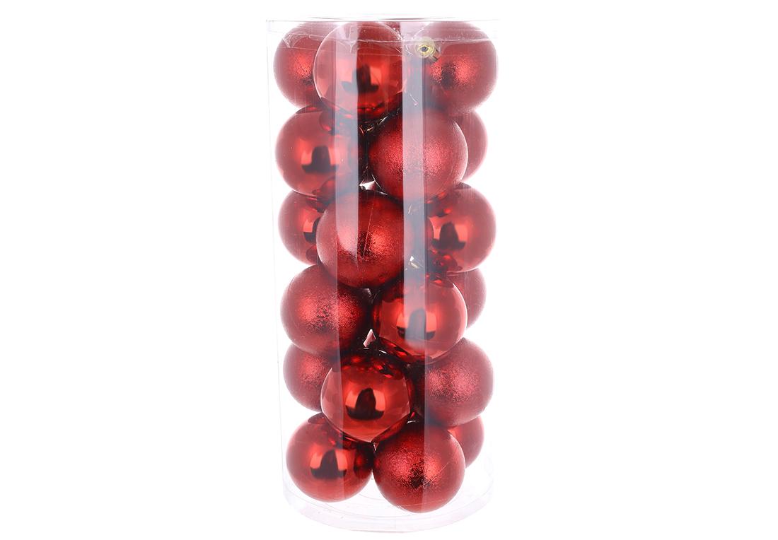 Набор елочных шаров 24 шт. Красный (47/152)