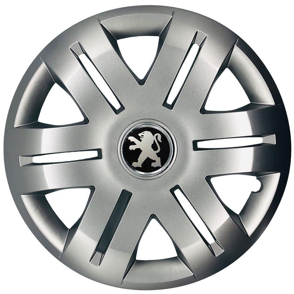 Ковпаки SJS R16 з логотипом Peugeot 406 4 шт. Сріблястий (2654561724)