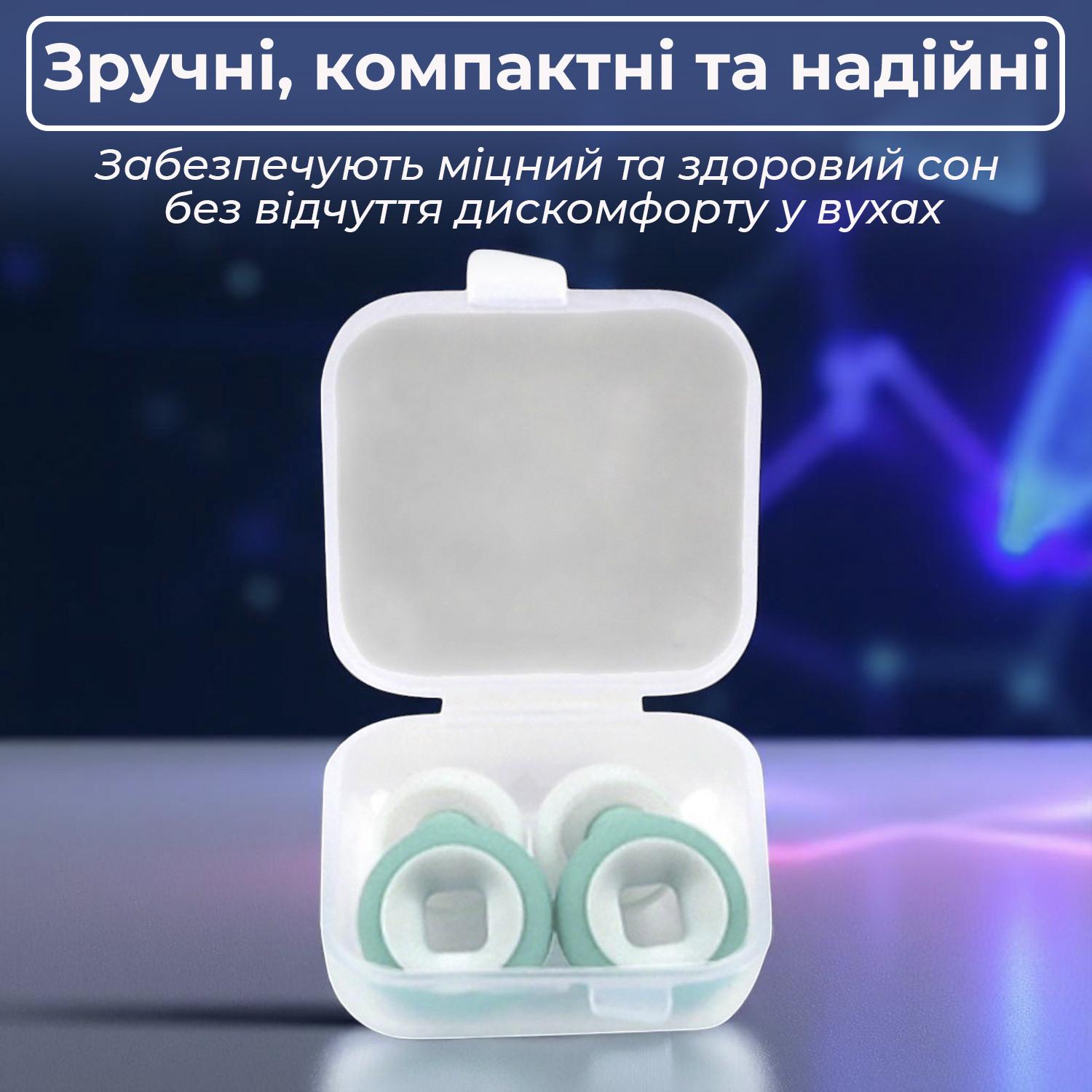 Беруши для плавания силиконовые с акустическим фильтром Бело-зеленый - фото 8