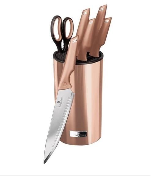 Набір ножів Berlinger Haus Metallic Line Rose Gold Edition з підставкою 7 пр.