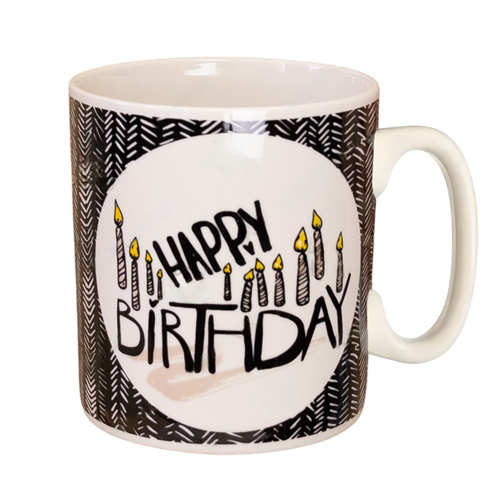 Большая керамическая кружка "Happy Birthday" 1 л