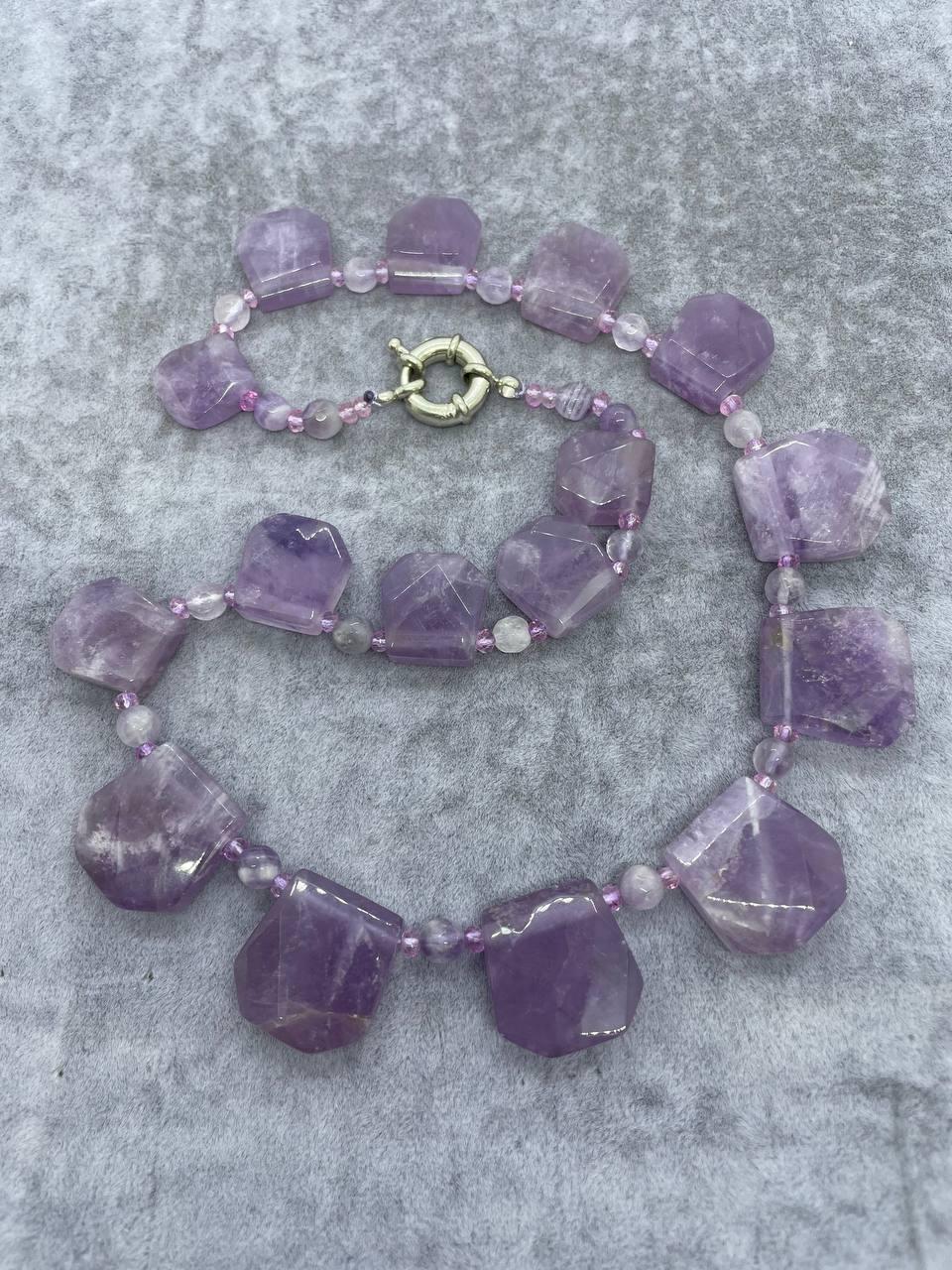 Бусы аметист 45 см Фиолетовый (9784)