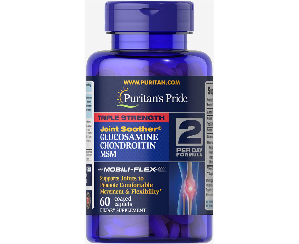 Хондропротектор Glucosamine/Chondroitin & MSM Triple Strength Joint Soother 60 каплет