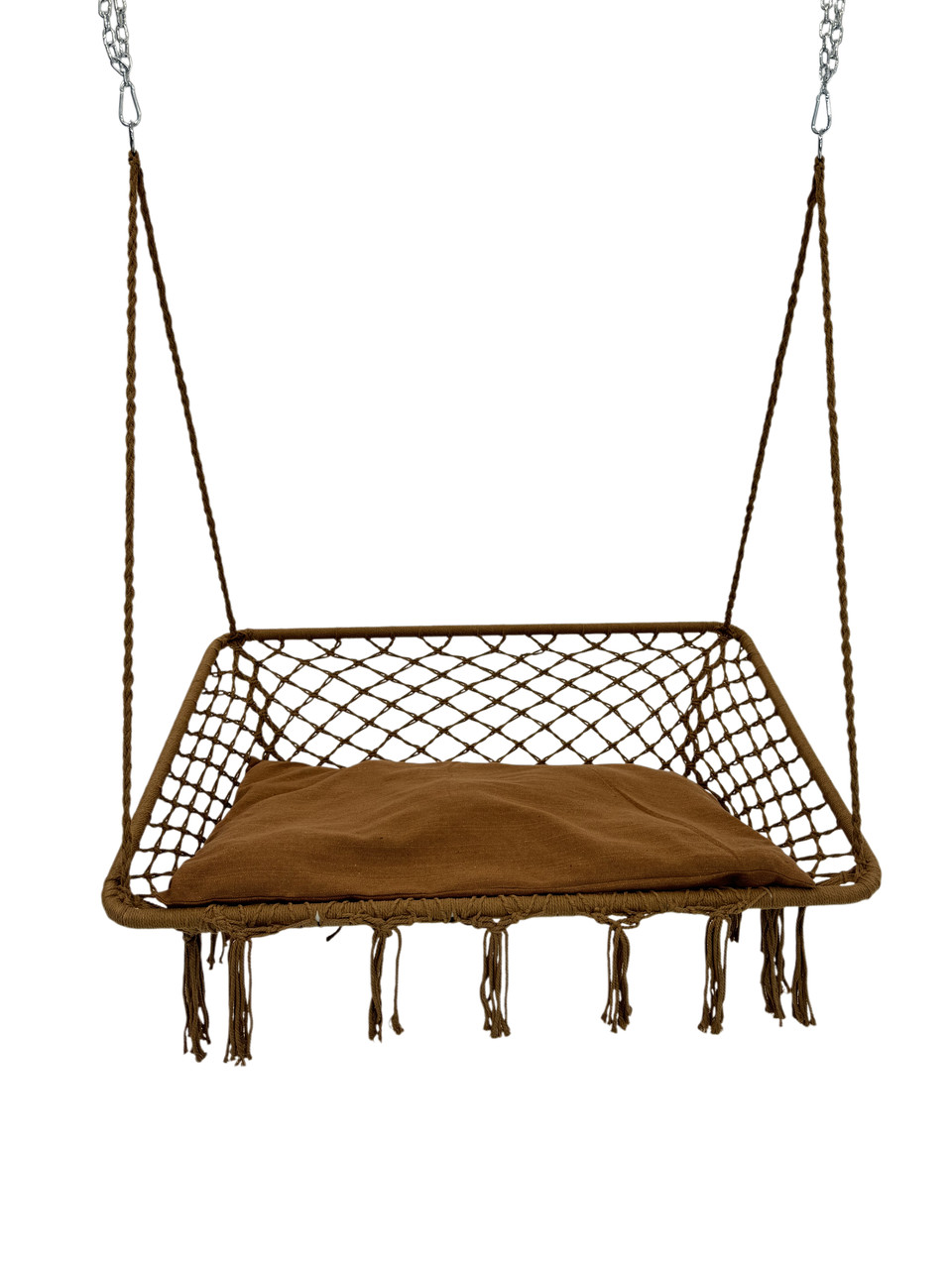 Качели WCG с подушкой двухместные 120 см Коричневый (QNSW09BR) - фото 5 Качели WCG с подушкой двухместные 120 см Коричневый (QNSW09BR) - фото 5