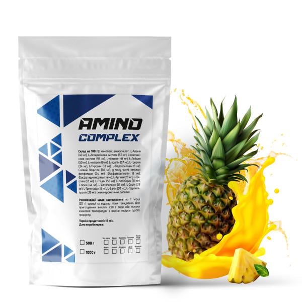 Аминокомплекс Amino Complex Ананас 90% белка на 20 порций 500 г (21-125-am-an500)