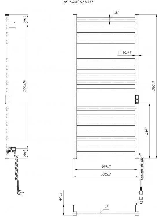 Рушникосушарка електрична  Hygge Family Oxford TR K 1170х530 мм Білий матовий (6.1.0203.06.WM) - фото 6