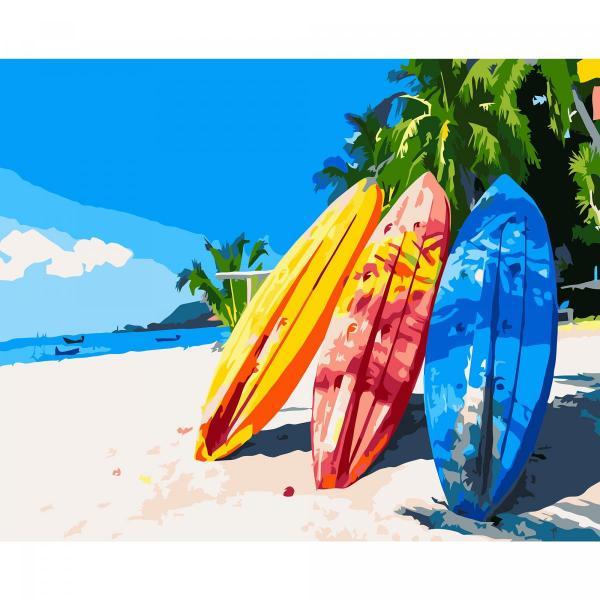 Картина по номерам Strateg Морская Отпуск на море в термопакете 40х50 см (VA-3194-mt)