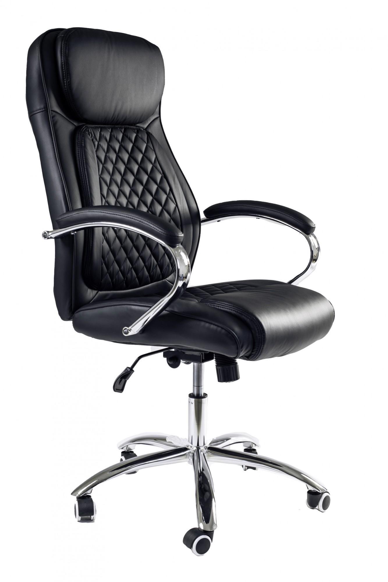 Крісло офісне комп'ютерне LamboDesign хром Anyfix екошкіра Чорний - фото 1