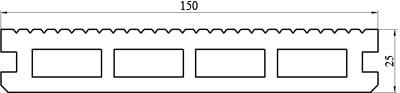 Терасна дошка Classic 3D порожня 0,33 кв. м 150х25x2200 мм Теракот (11009) - фото 2