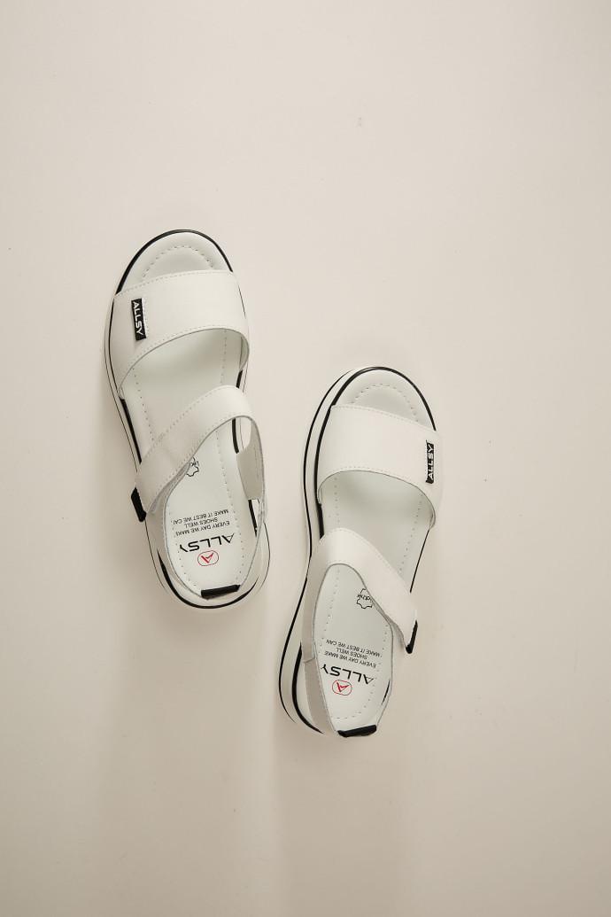 Босоніжки жіночі ALLSY шкіряні р. 38 Білий (195173) - фото 4