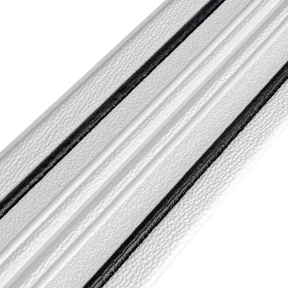 Плинтус РР самоклеящийся с полоской 2300x140x4 мм Белый/Черный (SW-00001810)