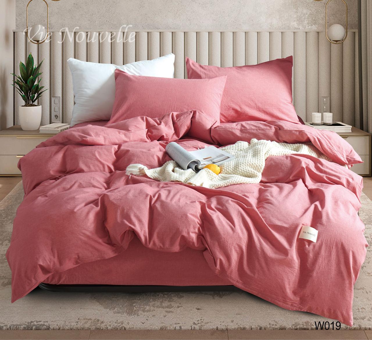 Постельное белье евро Vie Nouvelle Washed cotton вареный хлопок 200х220 см (W19E)