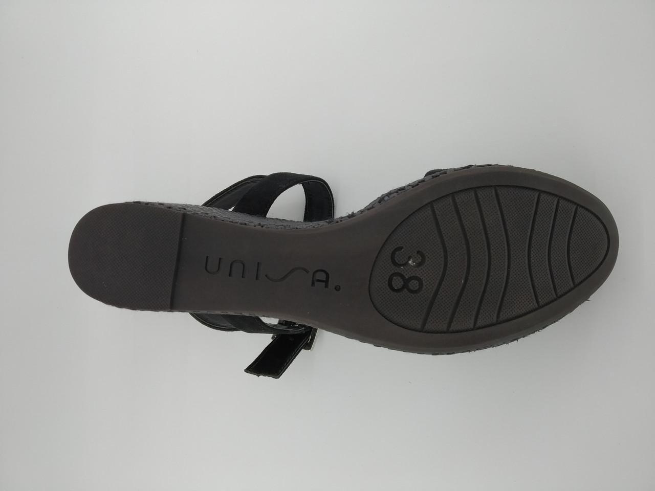 Босоніжки жіночі шкіряні на танкетці Unisa №039 р. 38/24,5 см Чорний (985167727) - фото 6 Босоніжки жіночі шкіряні на танкетці Unisa №039 р. 38/24,5 см Чорний (985167727) - фото 6