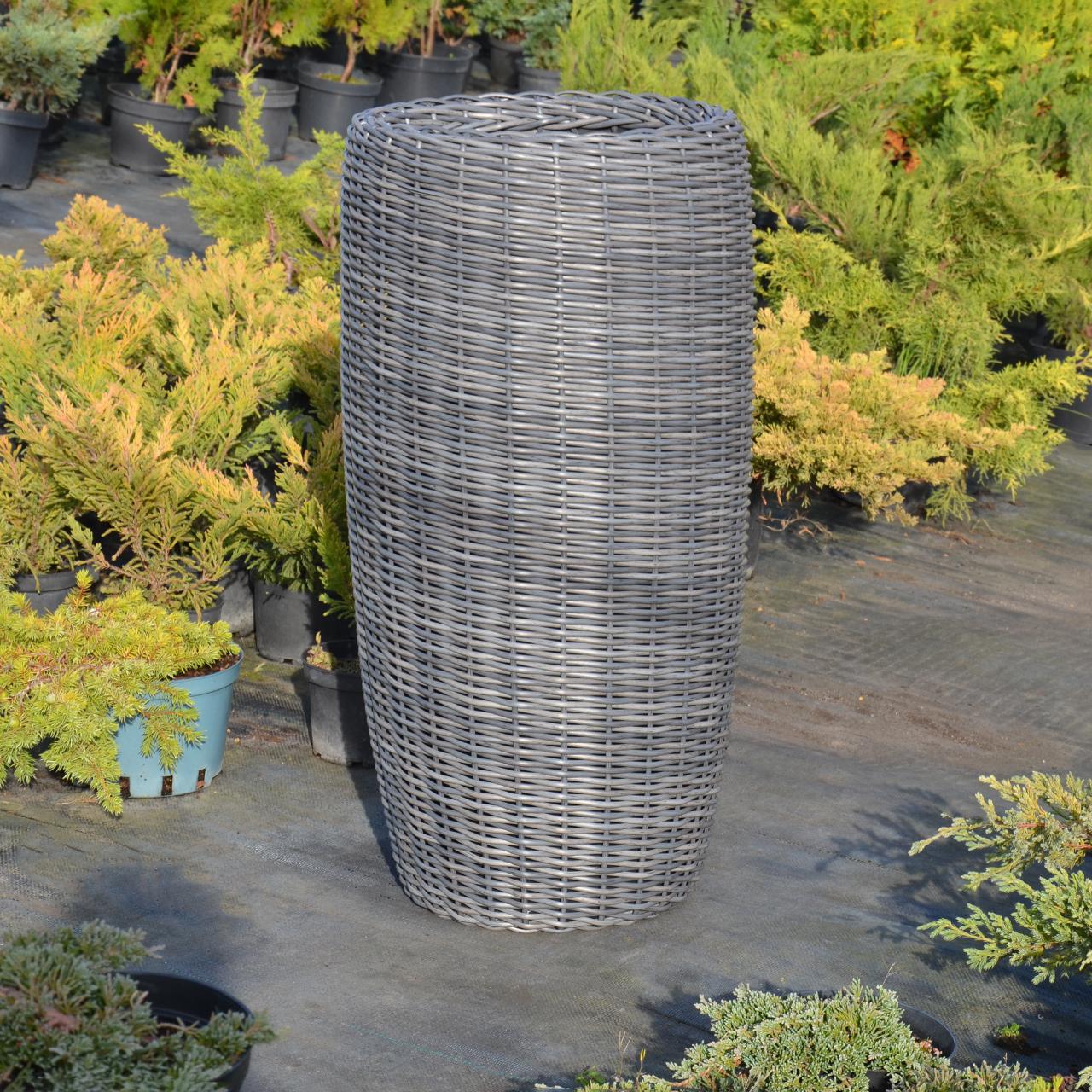 Кашпо високе для квітів та рослин з штучного ротангу/ручної роботи 20 л Сірий меланж (24762849) - фото 4 Кашпо високе для квітів та рослин з штучного ротангу/ручної роботи 20 л Сірий меланж (24762849) - фото 4