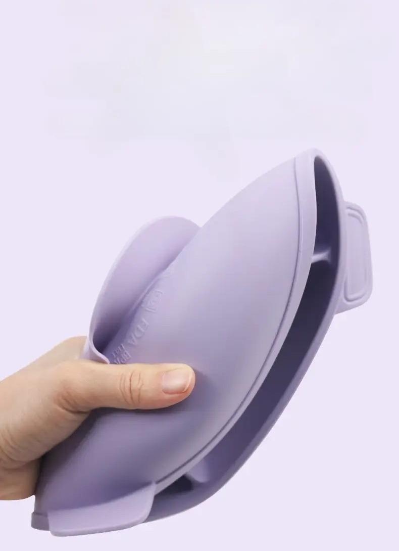 Набір силіконового дитячого посуду Purple (13824328) - фото 2