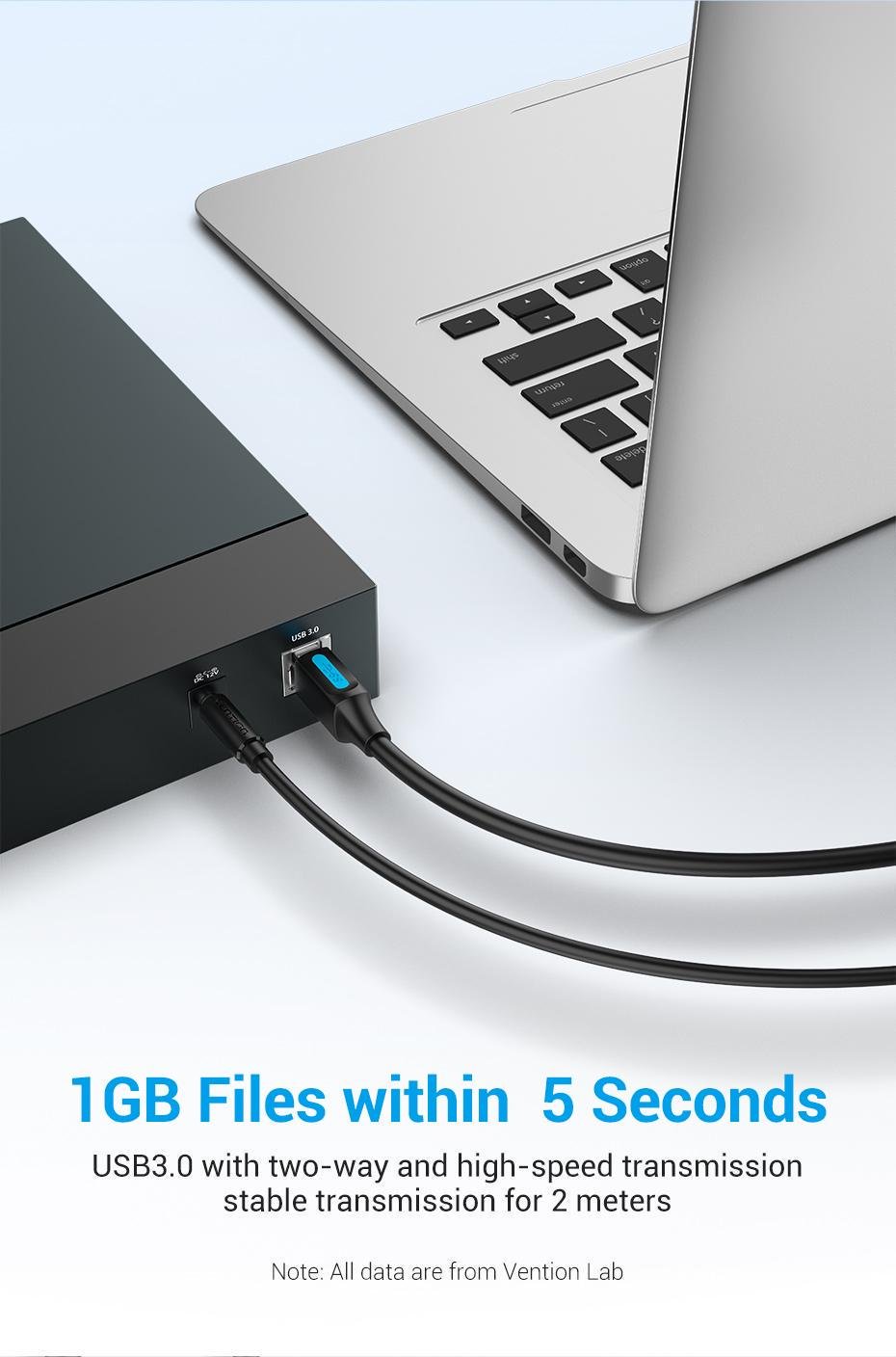 Кабель для принтера Vention USB-USB Type-B 3.0 5 Гбит/с 2A USB-A 3.0 на USB-B 3.0 1 м Черный (COOBF) - фото 4 Кабель для принтера Vention USB-USB Type-B 3.0 5 Гбит/с 2A USB-A 3.0 на USB-B 3.0 1 м Черный (COOBF) - фото 4