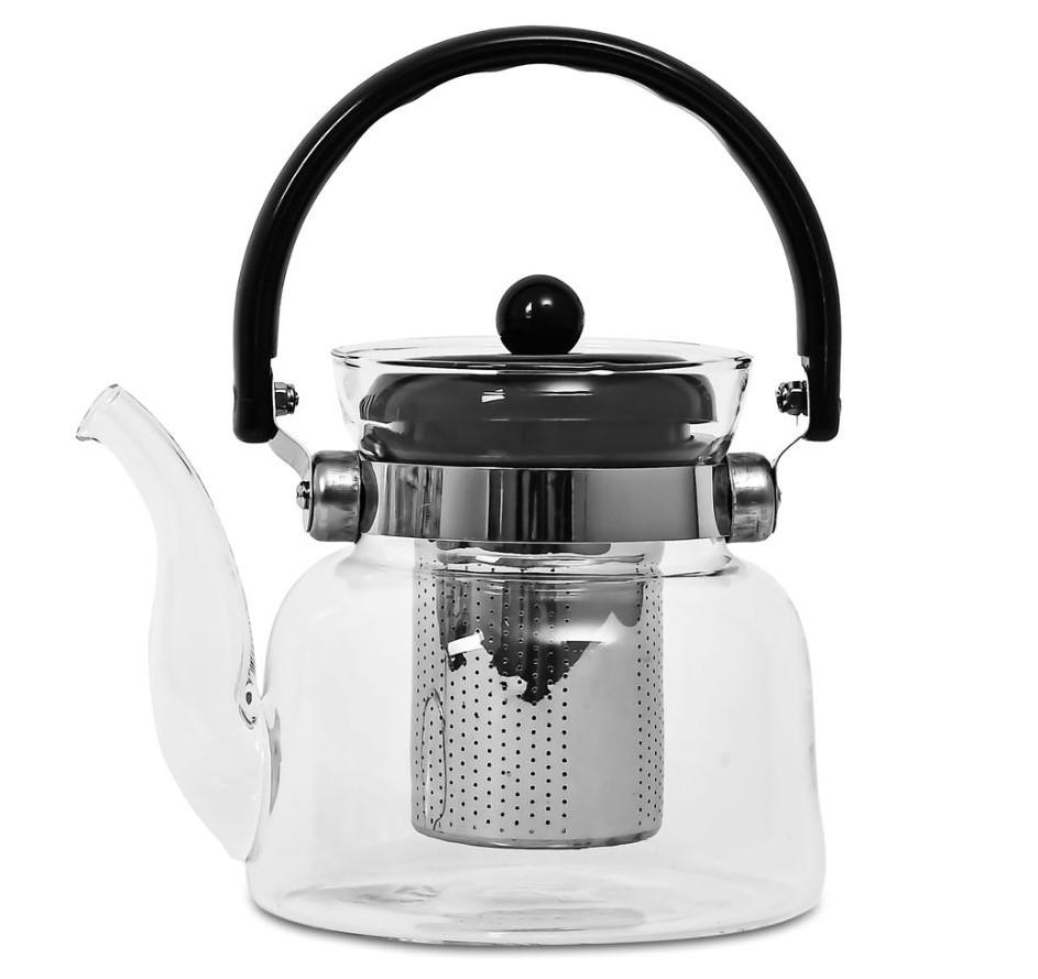 Заваривальный чайник Stenson MS-0134 1,2 л Прозрачный с черным (26816074)