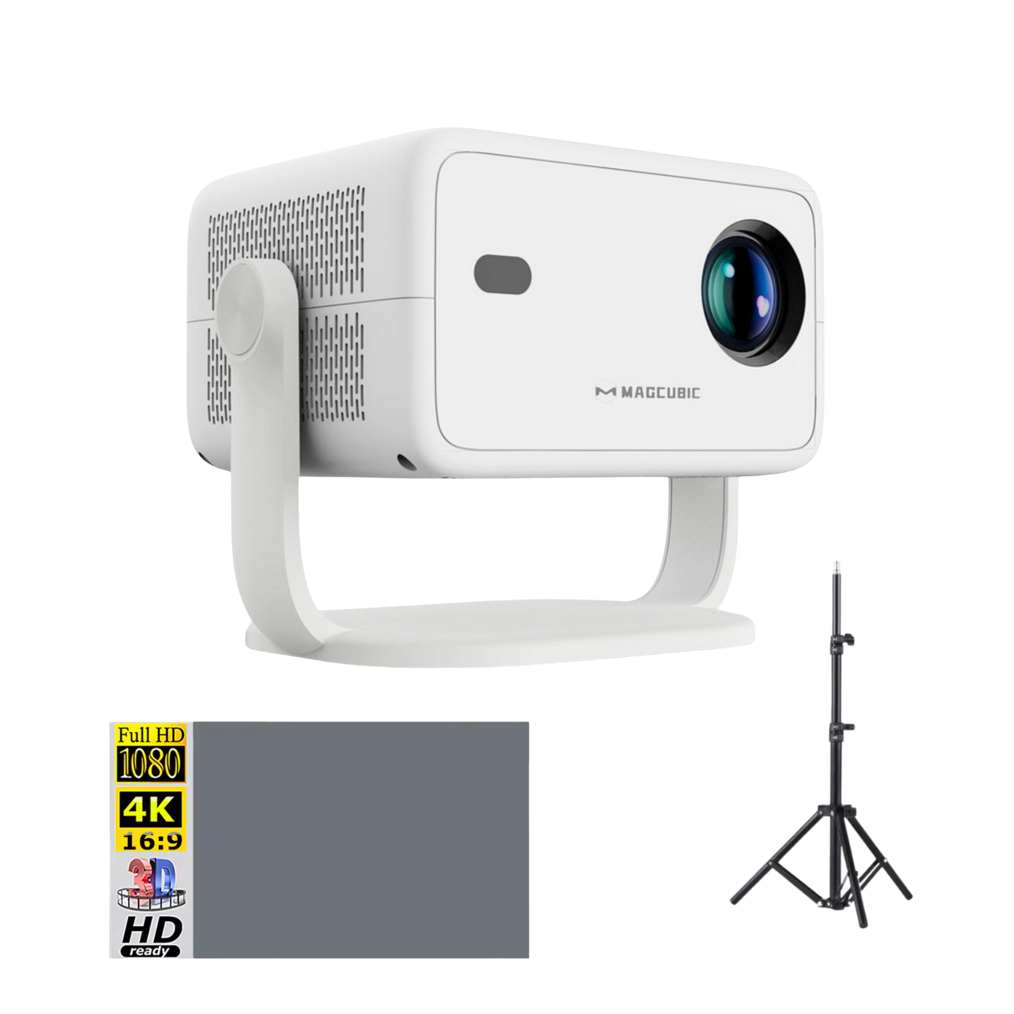 Комплект портативный проектор Magcubic L018 4K/экран для проектора 100"/штатив 1,1 м (26404902)