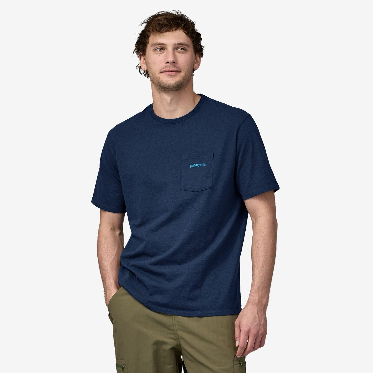 Футболка Patagonia Men's Line Logo Ridge Pocket Responsibili-Tee Lagom М Blue (LMBE38511-М)