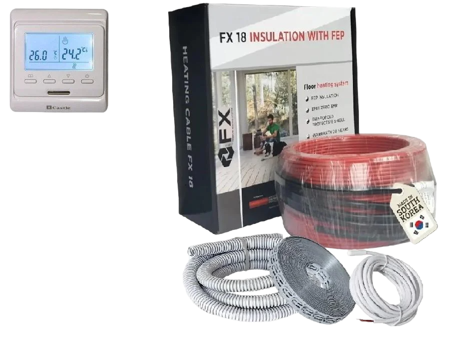 Теплый пол электрический Felix FX18 630 Вт 3,5-4,2 м2 35 пог. м и программируемый терморегулятор - фото 1