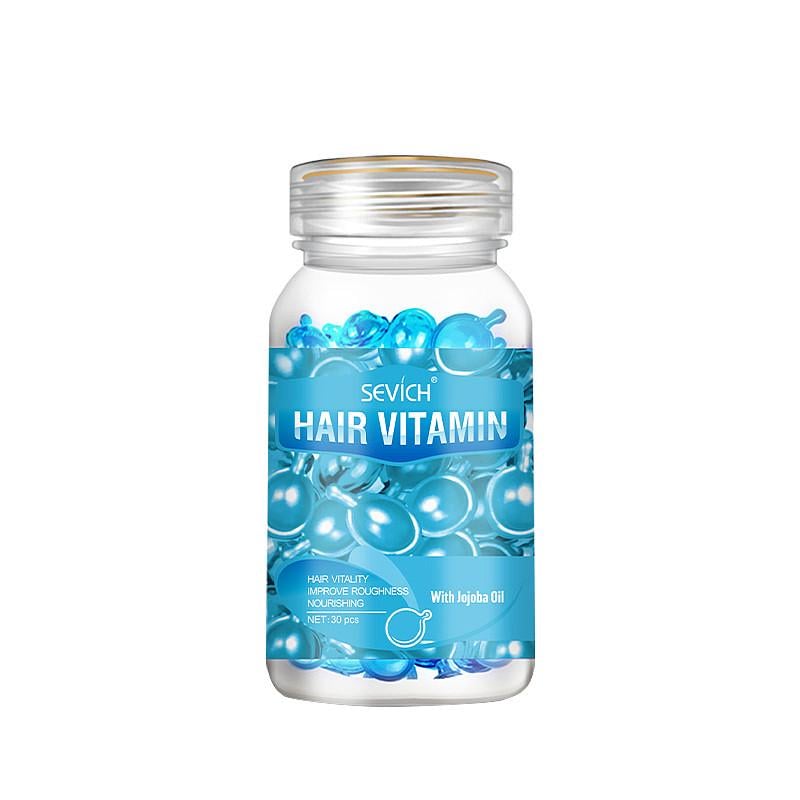 Капсулы витаминные для волос Sevich Hair Vitamin с маслом жожоба глубокое восстановление и блеск 30 шт. Синий