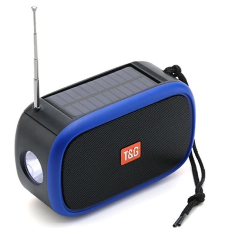 Портативная колонка T&G TG-632 Bluetooth фонарь/солнечная батарея Blue (tf7249)