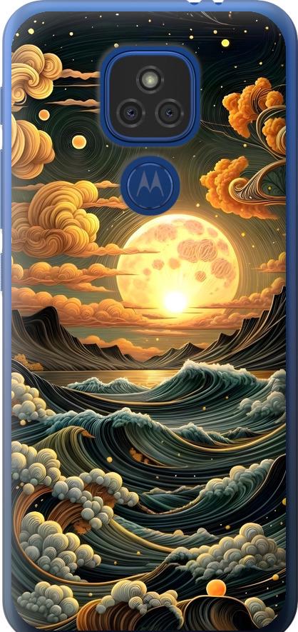 Чехол на Motorola E7 Plus Арт волны (6332u-2107-42517)