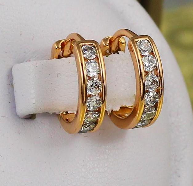 Сережки Xuping Jewelry кільця 1,4 см Золотий